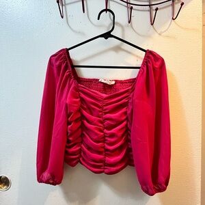 Women’s Pink Cropped Blousr